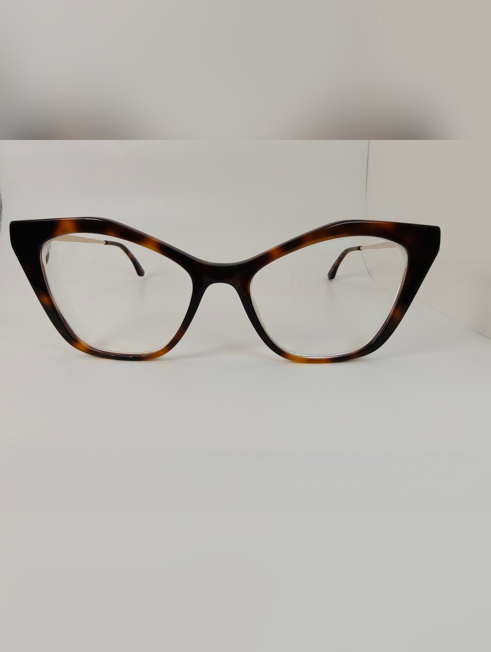 Tiffany. Tortoiseshell Cat-Eye Women's Eyeglass Frames. Gold Temple.